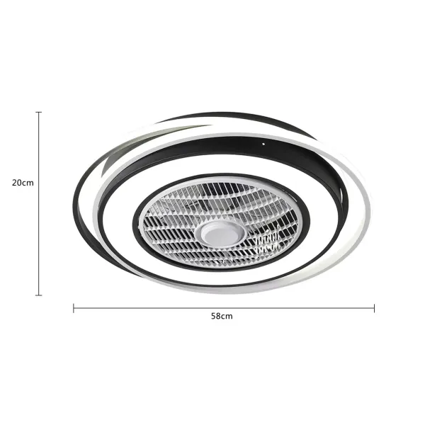 Stropní ventilátor s LED osvětlením a dálkovým ovládáním - 3 druhy barev osvětlení - Polozápustné osvětlení