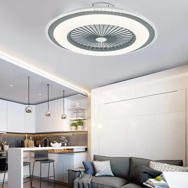 LED stropní ventilátor stmívatelná lampa vnitřního ventilátoru Ultra tichý (šedý) stropní ventilátor s dálkovým ovládáním a světlem pro obývací pokoj ložnice dětské pokoje restaurace
