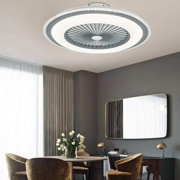 LED stropní ventilátor stmívatelná lampa vnitřního ventilátoru Ultra tichý (šedý) stropní ventilátor s dálkovým ovládáním a světlem pro obývací pokoj ložnice dětské pokoje restaurace
