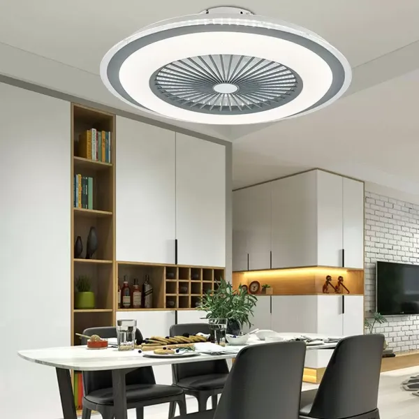 LED stropní ventilátor stmívatelná lampa vnitřního ventilátoru Ultra tichý (šedý) stropní ventilátor s dálkovým ovládáním a světlem pro obývací pokoj ložnice dětské pokoje restaurace