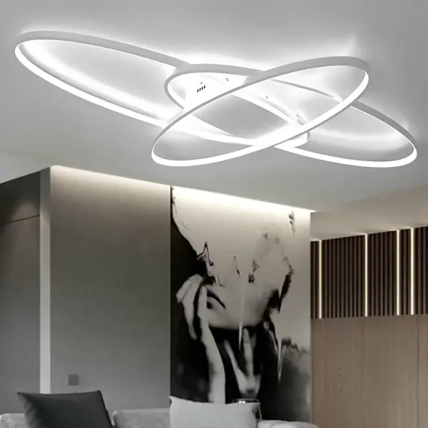 LED stropní svítidlo do ložnice – 95 x 65 cm – bílé – stmívatelné dálkovým ovladačem