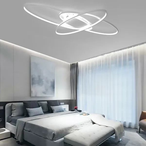LED stropní svítidlo do ložnice – 95 x 65 cm – bílé – stmívatelné dálkovým ovladačem