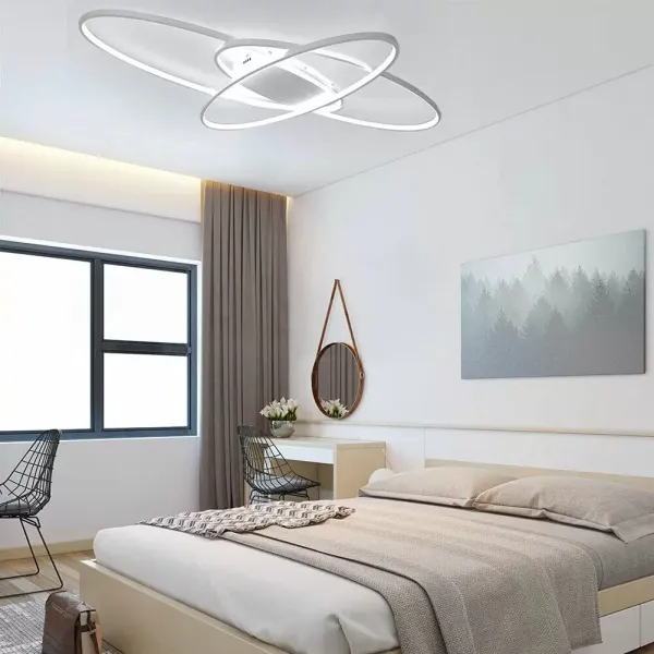 LED stropní svítidlo do ložnice – 95 x 65 cm – bílé – stmívatelné dálkovým ovladačem