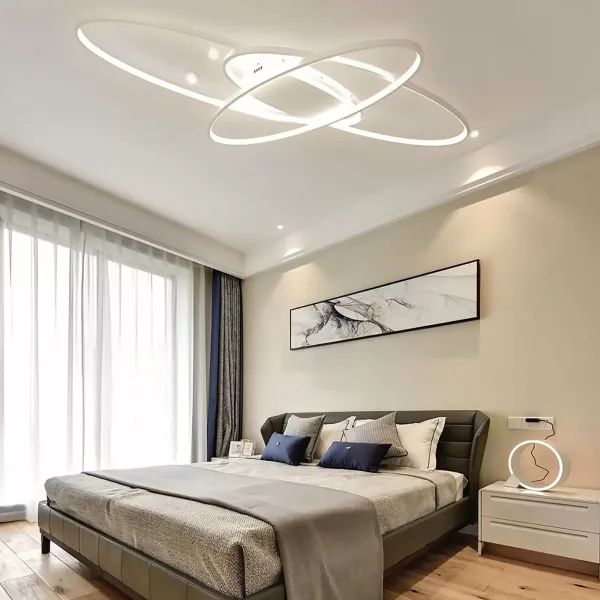 LED stropní svítidlo do ložnice – 95 x 65 cm – bílé – stmívatelné dálkovým ovladačem