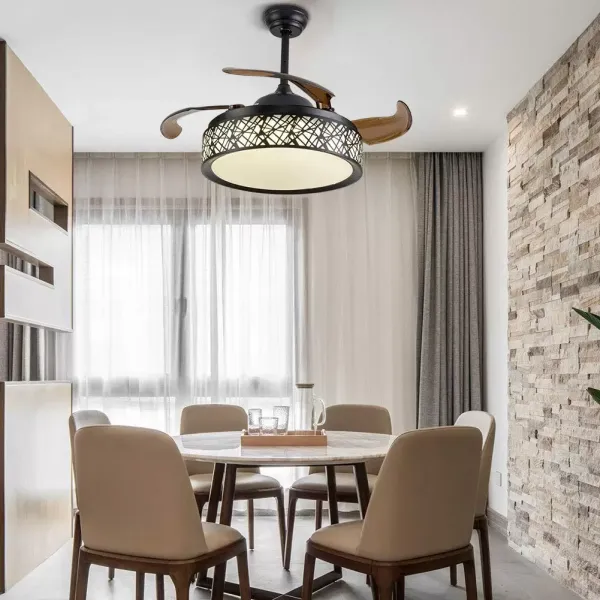 42" moderní LED stropní ventilátor - stmívatelný - 4 lopatky - s dálkovým ovládáním