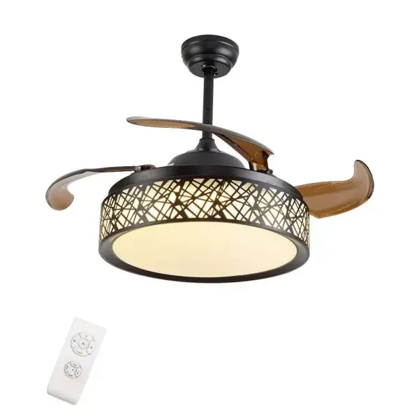 42" moderní LED stropní ventilátor - stmívatelný - 4 lopatky - s dálkovým ovládáním 42" moderní LED stropní ventilátor - stmívatelný - 4 lopatky - s dálkovým ovládáním