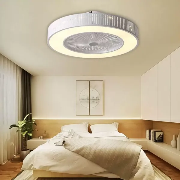 Stropní ventilátor s LED osvětlením 220V Dálkové ovládání s nastavitelnou rychlostí větru 32W Moderní lampa pro kancelář v ložnici (dutá) Stropní ventilátor s LED osvětlením 220V Dálkové ovládání s nastavitelnou rychlostí větru 32W Moderní lampa pro kancelář v ložnici (dutá)