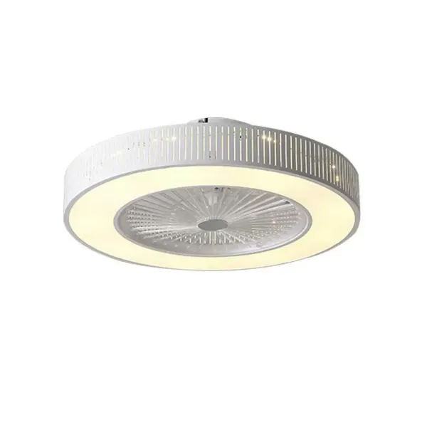 Stropní ventilátor s LED osvětlením 220V Dálkové ovládání s nastavitelnou rychlostí větru 32W Moderní lampa pro kancelář v ložnici (dutá)