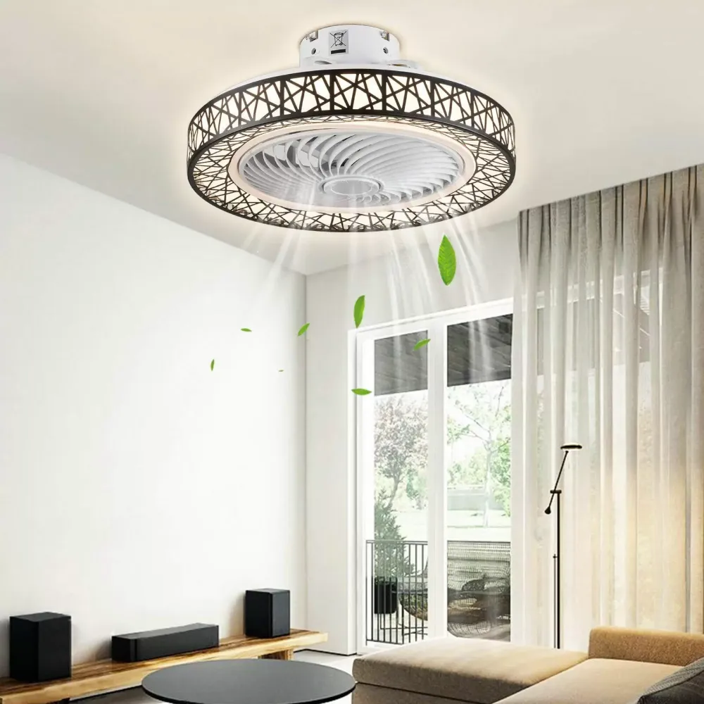 CNCEST Dálkové ovládání moderního stropního ventilátoru 46W stmívatelný stropní ventilátor s osvětlením obývacího pokoje