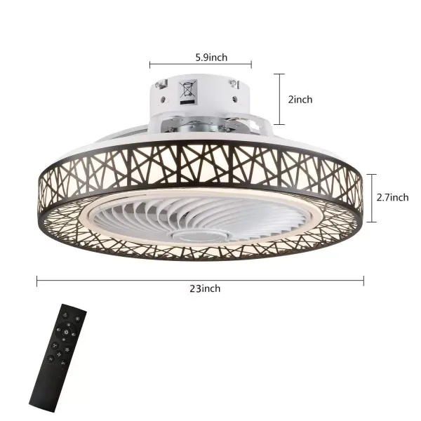CNCEST Dálkové ovládání moderního stropního ventilátoru 46W stmívatelný stropní ventilátor s osvětlením obývacího pokoje CNCEST Dálkové ovládání moderního stropního ventilátoru 46W stmívatelný stropní ventilátor s osvětlením obývacího pokoje
