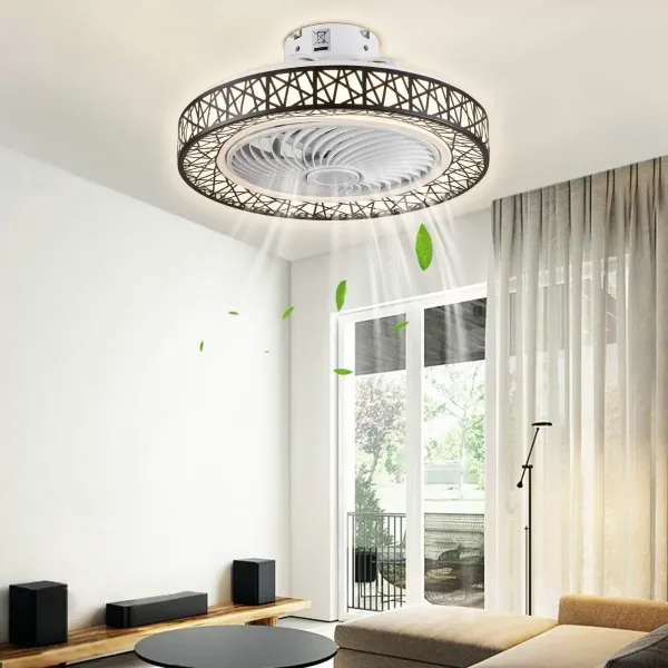 CNCEST Dálkové ovládání moderního stropního ventilátoru 46W stmívatelný stropní ventilátor s osvětlením obývacího pokoje CNCEST Dálkové ovládání moderního stropního ventilátoru 46W stmívatelný stropní ventilátor s osvětlením obývacího pokoje