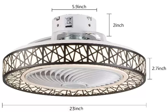 CNCEST Dálkové ovládání moderního stropního ventilátoru 46W stmívatelný stropní ventilátor s osvětlením obývacího pokoje