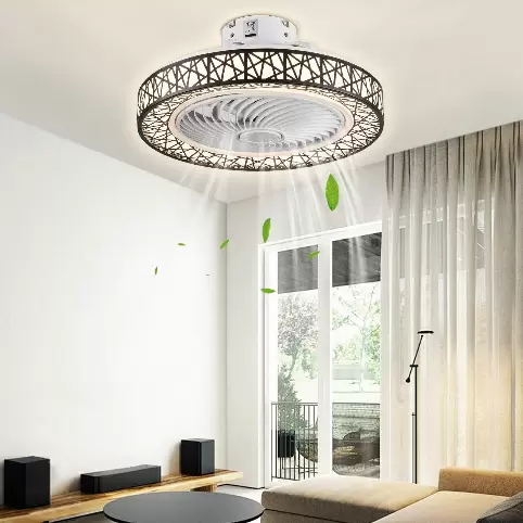 CNCEST Dálkové ovládání moderního stropního ventilátoru 46W stmívatelný stropní ventilátor s osvětlením obývacího pokoje