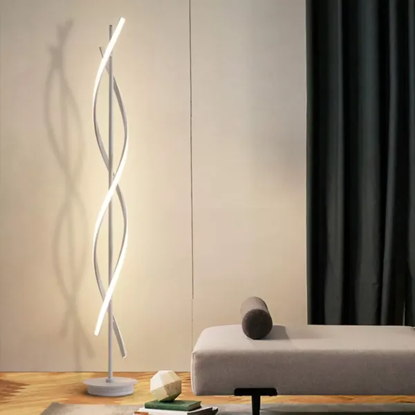 LED stojací lampa 220V 30W stmívatelná, 1,35 m, stylová designová stojací lampa do ložnice, lampička na čtení