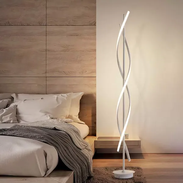 LED stojací lampa 220V 30W stmívatelná, 1,35 m, stylová designová stojací lampa do ložnice, lampička na čtení