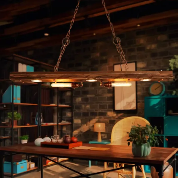 Vintage designové kyvadlové stropní svítidlo, dřevěný trám, závěsné svítidlo do obývacího pokoje, průmyslové svítidlo do obývacího pokoje, 38W 110V