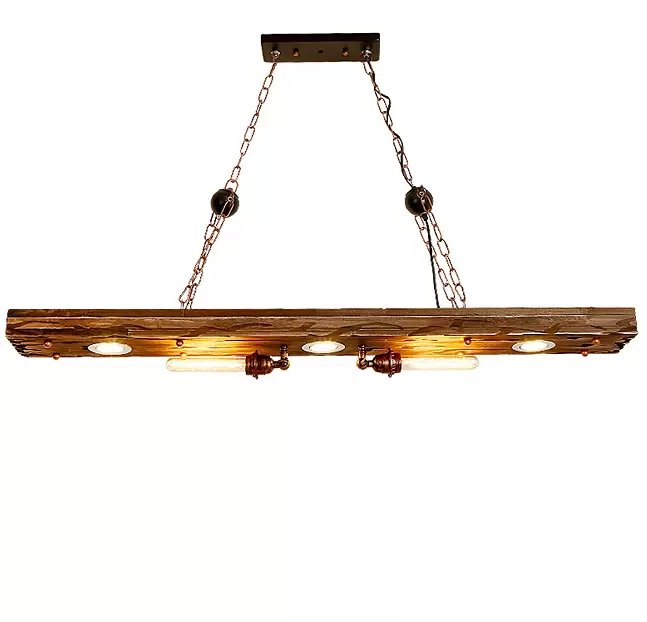 Vintage designové kyvadlové stropní svítidlo, dřevěný trám, závěsné svítidlo do obývacího pokoje, průmyslové svítidlo do obývacího pokoje, 38W 110V