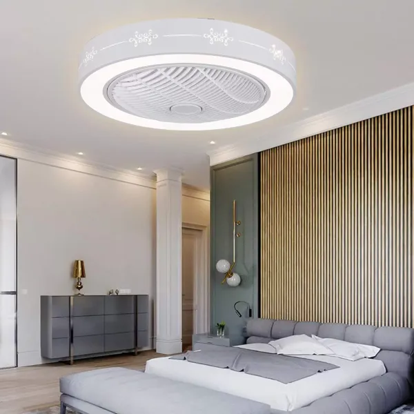 23palcový stropní ventilátor s LED světlem – stropní ventilátor se stmívatelným dálkovým ovládáním a rychlostí vzduchu
