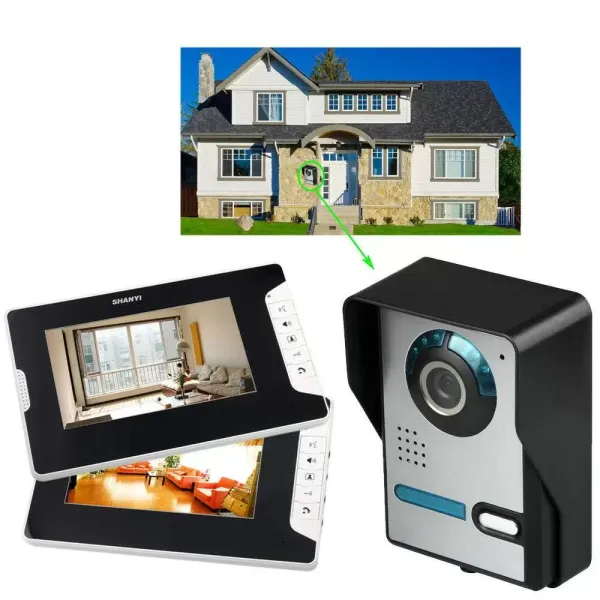 Video vrátný se 7" obrazovkou a 7" HD kamerou LCD vrátný Videovrátný Monitor s 2 interními zařízeními (monitor) Video vrátný se 7" obrazovkou a 7" HD kamerou LCD vrátný Videovrátný Monitor s 2 interními zařízeními (monitor)