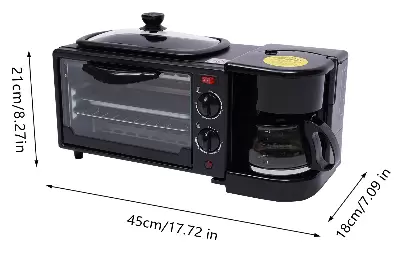 Snídaňový automat 3 v 1 Velkokapacitní snídaňová stanice s kávovarem, toustovačem a časovačem