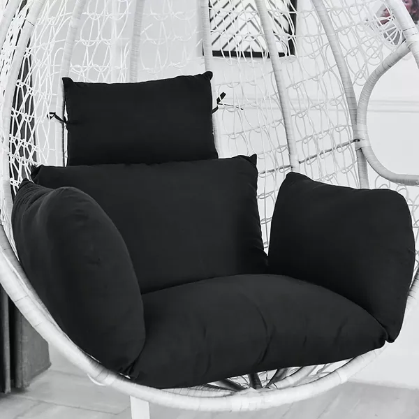 Houpací křeslo Polštář Black Swing Cushion Závěsné křeslo s opěrkou hlavy Opěrka zad na tkaničky pro Office Auto Giardin