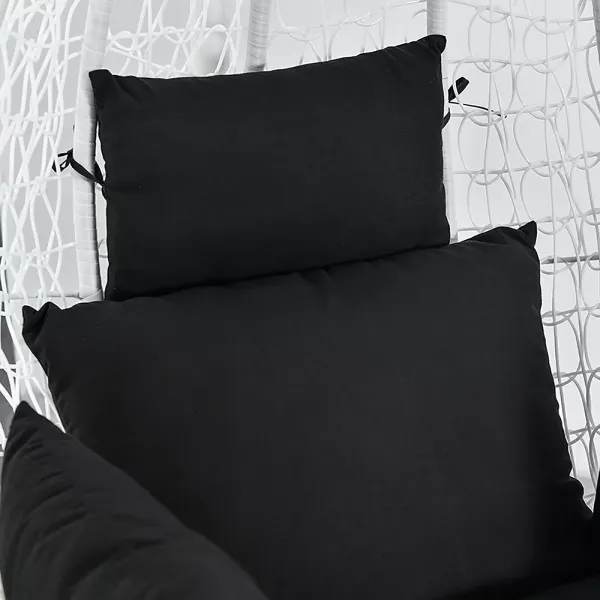 Houpací křeslo Polštář Black Swing Cushion Závěsné křeslo s opěrkou hlavy Opěrka zad na tkaničky pro Office Auto Giardin Houpací křeslo Polštář Black Swing Cushion Závěsné křeslo s opěrkou hlavy Opěrka zad na tkaničky pro Office Auto Giardin