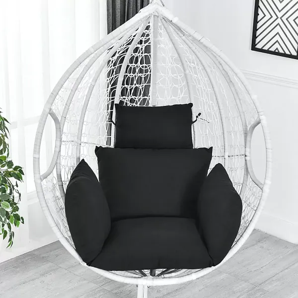 Houpací křeslo Polštář Black Swing Cushion Závěsné křeslo s opěrkou hlavy Opěrka zad na tkaničky pro Office Auto Giardin