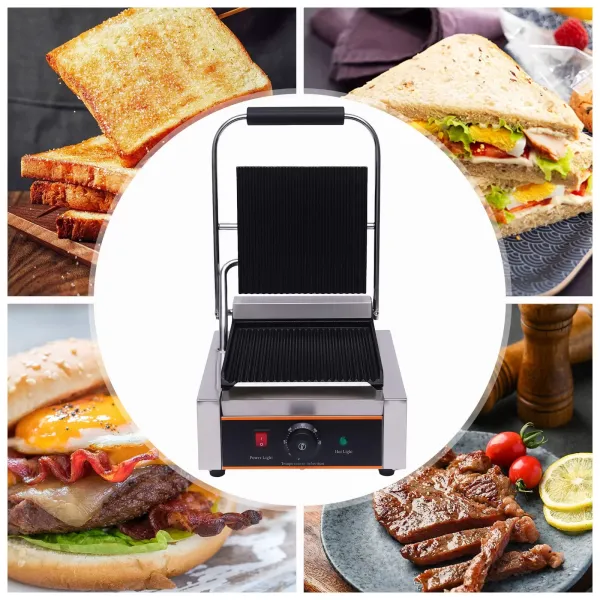 Elektrický sendvičovač 1800 W - Kontaktní grilovací deska - Stolní gril - Gril Panini - Sendvičovač 0-300 °C