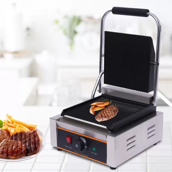 Elektrický sendvičovač 1800 W - Kontaktní grilovací deska - Stolní gril - Gril Panini - Sendvičovač 0-300 °C