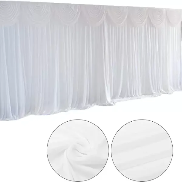 Bílý tylový závěs na okno - 3m x 3m
