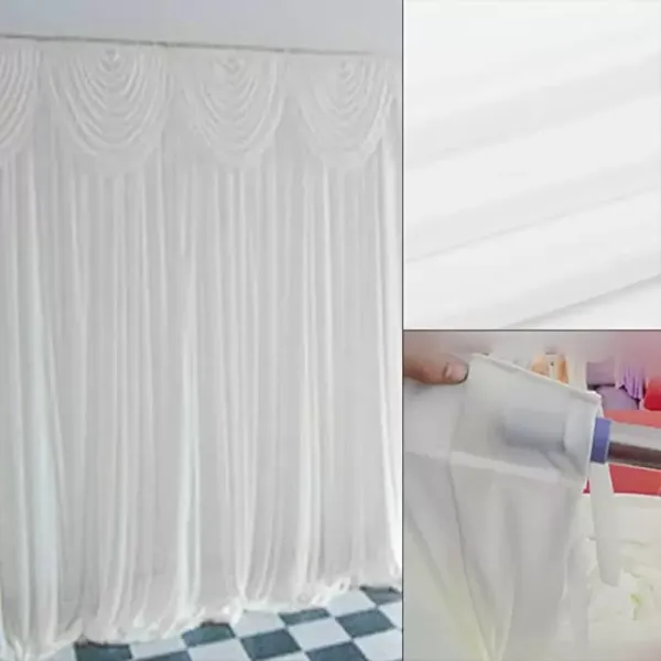 Bílý tylový závěs na okno - 3m x 3m