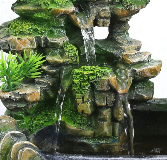 Stolní fontána Waterfall - Dekorace - Stolní fontána s osvětlením vodopádu - Zvlhčovač pro kancelář a obývací pokoj
