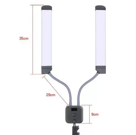 LED lampa na řasy a make-up - s držákem na mobilní telefon a teleskopickým stativem
