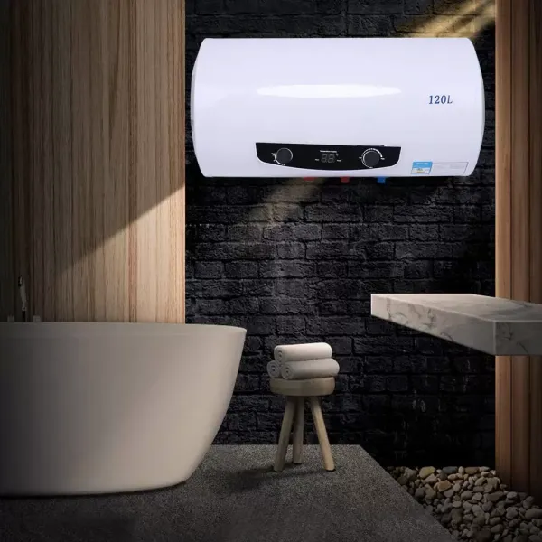 Horizontální elektrický ohřívač vody 120 l 2000 W se sprchou
