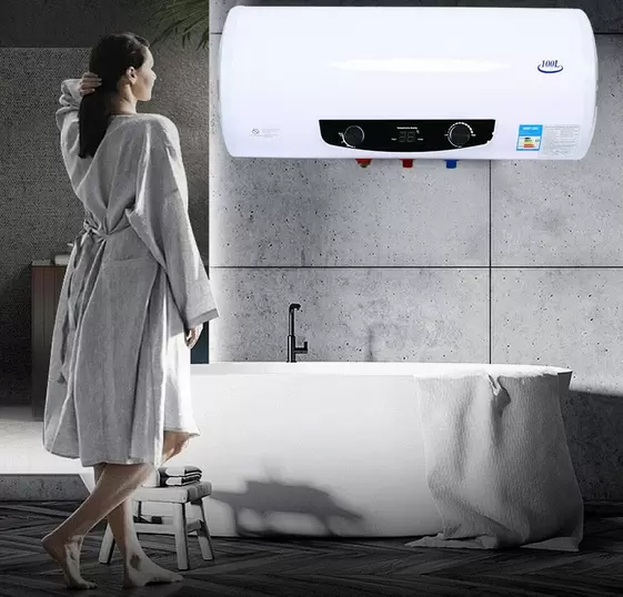 Horizontální elektrický ohřívač vody 120 l 2000 W se sprchou