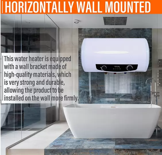 Horizontální elektrický ohřívač vody 120 l 2000 W se sprchou
