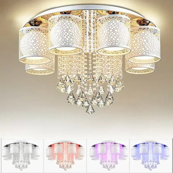 Romantický LED lustr - Stropní svítidlo - Hravý design - Nástěnné svítidlo do obývacího pokoje - Křišťálové svítidlo RGB s dálkovým ovládáním