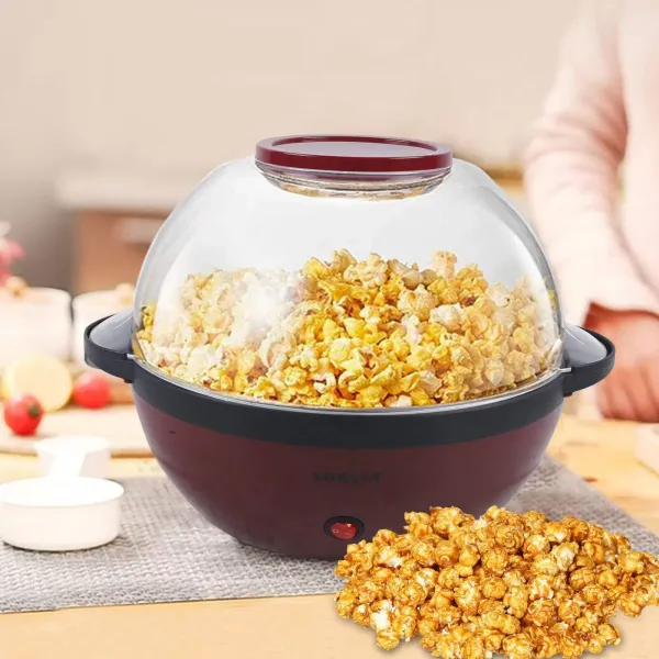 5litrový výrobník popcornu pro domácnost - Vyjímatelná tryskací deska s nepřilnavým povrchem - Snadné čištění.