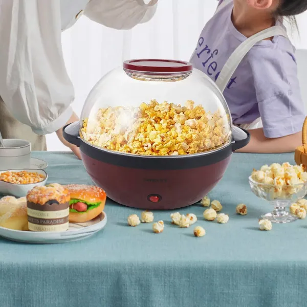 5litrový výrobník popcornu pro domácnost - Vyjímatelná tryskací deska s nepřilnavým povrchem - Snadné čištění. 5litrový výrobník popcornu pro domácnost - Vyjímatelná tryskací deska s nepřilnavým povrchem - Snadné čištění.