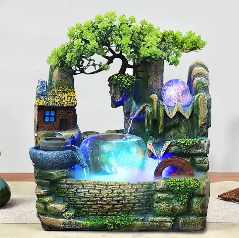 Vnitřní světelná fontána, LED světlo, Vhodné do obývacího pokoje, ložnice, kanceláře, kavárny, Velikost: 30 x 20 x 36 cm