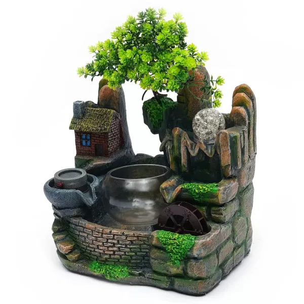 Vnitřní světelná fontána, LED světlo, Vhodné do obývacího pokoje, ložnice, kanceláře, kavárny, Velikost: 30 x 20 x 36 cm