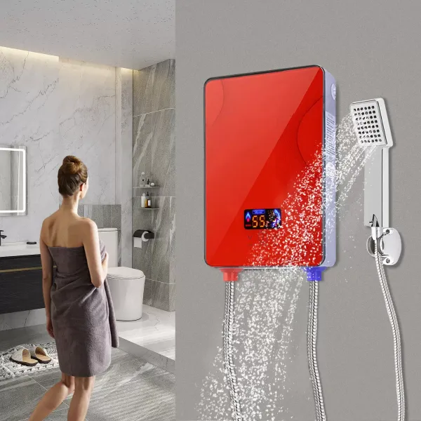Mini Okamžitý ohřívač vody Koupelna Zásobování vodou Max 55 C 220 V 6,5 KW (červená) Okamžitý elektrický beztankový ohřívač teplé vody do koupelny Kuchyň Hotel