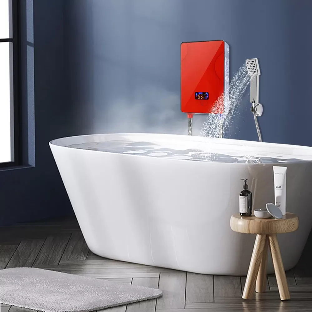 Mini Okamžitý ohřívač vody Koupelna Zásobování vodou Max 55 C 220 V 6,5 KW (červená) Okamžitý elektrický beztankový ohřívač teplé vody do koupelny Kuchyň Hotel