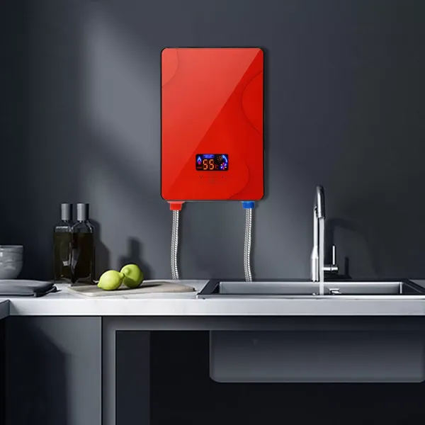 Mini Okamžitý ohřívač vody Koupelna Zásobování vodou Max 55 C 220 V 6,5 KW (červená) Okamžitý elektrický beztankový ohřívač teplé vody do koupelny Kuchyň Hotel
