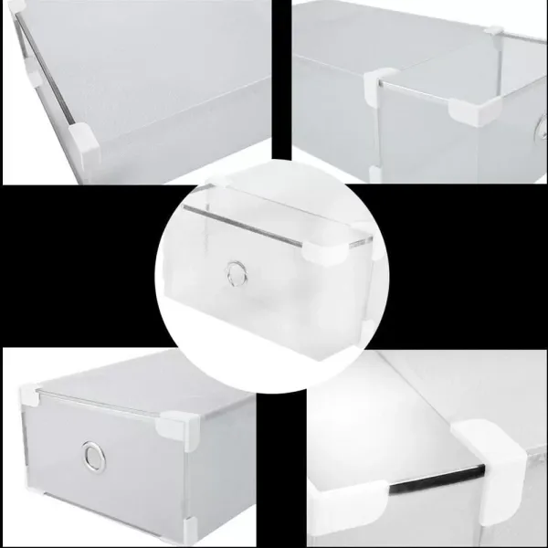 20X plastové úložné boxy na boty Skládací a stohovatelný odolný organizér zásuvek 20X plastové úložné boxy na boty Skládací a stohovatelný odolný organizér zásuvek