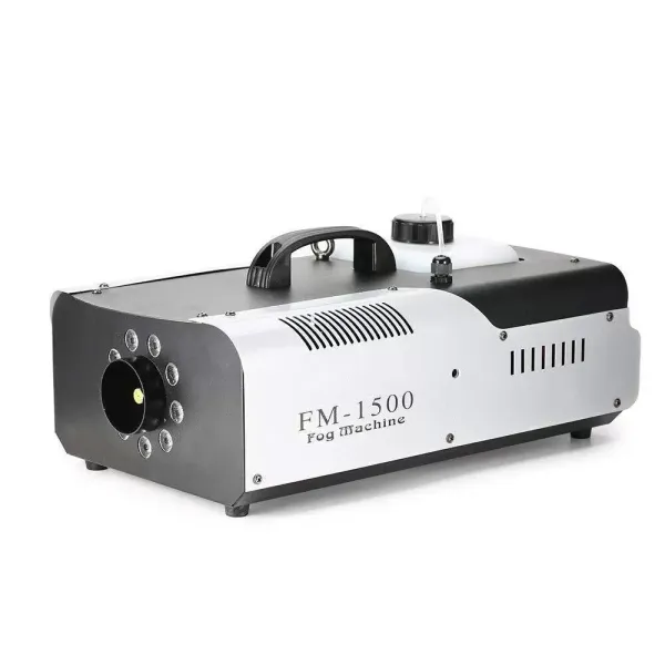 DMX Smoke Machine, 1500 W, 2 L, 9 x 3 W, 3 v 1, RGB LED, osvětlení scény, kouř, s dálkovým ovládáním
