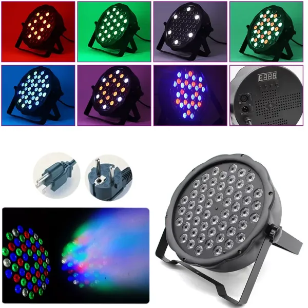 RibasuBB LED Par Spotlight, 162 W 54 LED RGB Stage Light 4&8CH DMX PAR Can Light Club Disco Party DJ Show Light