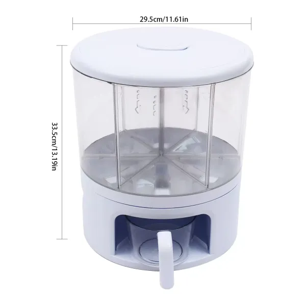 Kuchyňský zásobník na cereálie otočný o 360°, Zásobník na cereálie s odměrkou, Zásobník na cereálie, Kapacita 11kg/24lbs