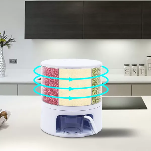 Kuchyňský zásobník na cereálie otočný o 360°, Zásobník na cereálie s odměrkou, Zásobník na cereálie, Kapacita 11kg/24lbs Kuchyňský zásobník na cereálie otočný o 360°, Zásobník na cereálie s odměrkou, Zásobník na cereálie, Kapacita 11kg/24lbs