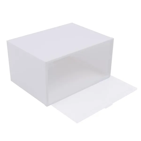 Balení 20 bílých skládacích boxů na boty s průhlednými dvířky a větracími otvory, 33,5 x 25 x 17 cm